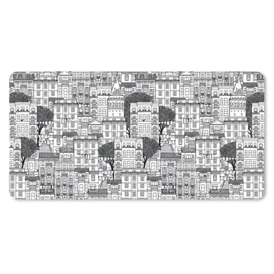 Produktbild von MuchoWow® Schreibtischunterlage Muster - Häuser - Städte 80x40 cm - XXL Mauspad - Gaming Mauspad