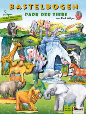 Produktbild von Tiere aus Papier basteln Bastelbogen Ausschneidebogen