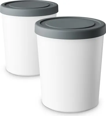 Image de Klarstein Bac à Glace 2x1L – Bacs à Glace avec Couvercle, Plastique Durable, Lavable au Lave-Vaisselle, Accessoire Sorbetière & Yaourtière, Léger, Empilable