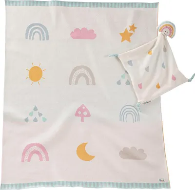 Produktbild von howa Babygeschenkset Schmusetuch und Babydecke 'be happy', Baumwolle, Strick 18900