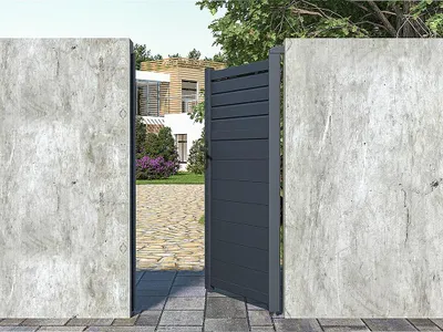 Produktbild von Gartentor Flügeltor - Aluminium - 103 x 180 cm - Anthrazit - VIAZO