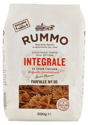 Image de Pâtes farfallées complètes, numéro 85, 500 g, marque Rummo