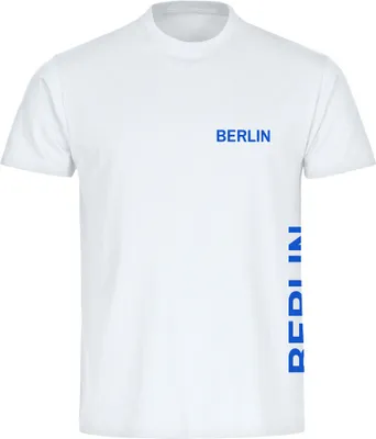 Produktbild von multifanshop Herren T-Shirt - Berlin blau - Brust & Seite, weiß, Größe S