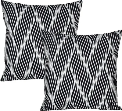 Produktbild von JACK 2er Set 45x45cm Motiv Outdoor Kissenhülle Kissenbezug Wasserfest Sitzkissen Lounge Kissen Garten Stuhl Lotus Effekt, Farbe:Abstrakt
