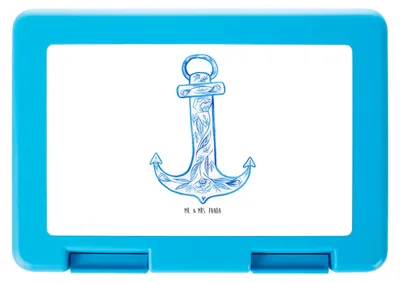 Produktbild von Mr. & Mrs. Panda Lunchbox Anker Blau - Weiß - Geschenk, Bentobox, Vesperbox, Bento Box, Brot Aufbewahrungsbox, Snackbox, Tiere