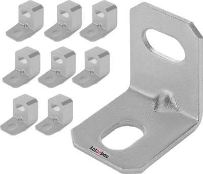 Produktbild von KOTARBAU® 100er Set Verstellwinkel 25 x 25 x 18 mm Einfassungswinkel Winkelverbinder Eurowinkel Langloch Regulieröffnung Sicke Holzverbinder Montagewinkel