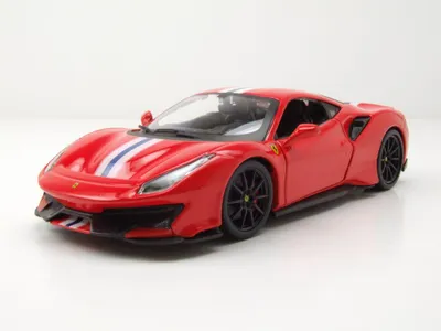 Produktbild von BBURAGO Ferrari 488 Pista, Supersportwagen-Modell, Vormontiert, 1:24, Ferrari 488 Pista, Unisex, Metall, Kunststoff