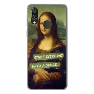 Produktbild von MuchoWow® Handyhülle Schutzhülle Hülle für Huawei P20 Lite (2020) Mona Lisa - Zitat - Da Vinci Silikon Softcase Handy Hülle - Kartenhalter