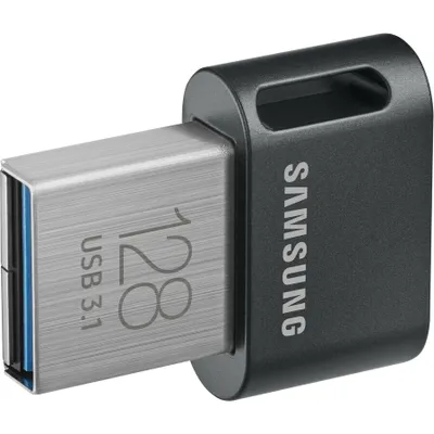 Produktbild von Samsung MUF-128AB, 128 GB, USB Typ-A, 3.2 Gen 1 (3.1 Gen 1), Drehring, 3,1 g, Schwarz, Edelstahl