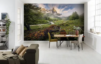 Produktbild von Komar Fototapete - Morning Walk - Größe: 368 x 254 cm (Breite x Höhe), Schlafzimmer, Wohnzimmer, Tapete