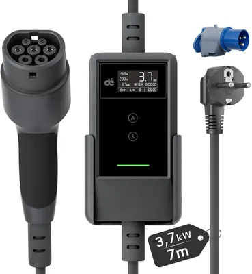 Obrázek produktu pro Nabíječka Thuislader typu 2 s digitálním displejem, 3,7 kW, 7 metrů, jednofázová, s nastavitelným proudem pro elektromobily