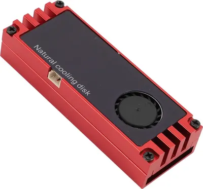 Zdjęcie produktu dla Wysokowydajny aluminiowy radiator NVMe M.2 z wyświetlaczem temperatury i podwójnymi silikonowymi podkładkami termicznymi, czerwony