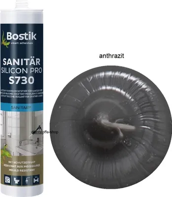Produktbild von Bostik S730 Sanitär Silicon Pro 300ml Kartusche Silikon Fugen Dichtstoff Anthrazit