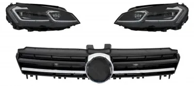 Produktbild von Scheinwerfer LED Dynamisch Mittelgitter für VW Golf 7 VII 12-17 R-Line Look Chrom.