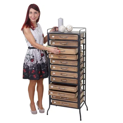 Produktbild von Lékárnická skříňka HWC-A43, masivní jedlové dřevo vintage shabby vzhled 129x55x38cm