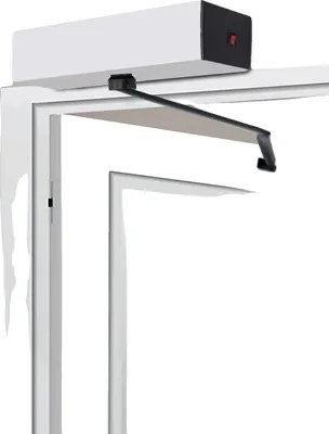 Zdjęcie produktu dla Automatyczny otwieracz drzwi, napięcie wyjściowe 24 V DC, maksymalna nośność 150 kg, wymiary 47,5*8,1*9,8 cm, kąt otwarcia 60°-110°, obsługa za pomocą pilota zdalnego sterowania