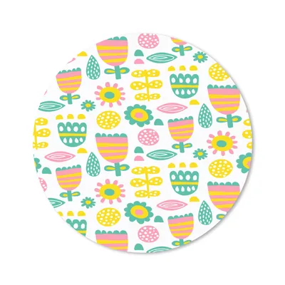 Produktbild von MuchoWow® Mauspad Mousepad Skandinavisch - Blumen - Frühling - Muster 20x20 cm - Mousepads - Maus Mat - Pad - Mausunterlage - Schreibtischmatte