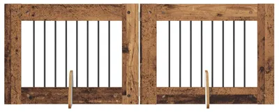 Produktbild von vidaXL Hundetor mit Ständern 2 pcs Altholz 80 x 60 cm Holzwerkstoff