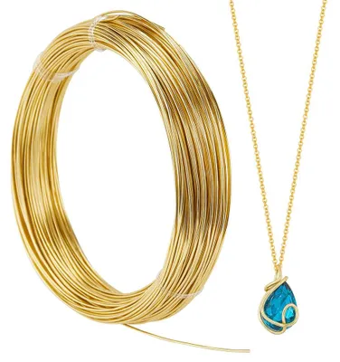 Aluminiumdraht 50 m, 1 mm, gold, 18 Gauge, biegsam für Basteln & Schmuck