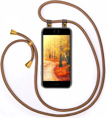 Produktbild von UMHÄNGEHÜLLE + KORDEL für iPhone SE (2020), Farbe:Shiny Brown