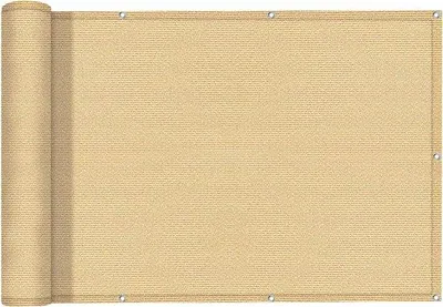 Produktbild von Famanu Balkonschirm Sichtschutz - Sandbeige, 0,9 x 5 m