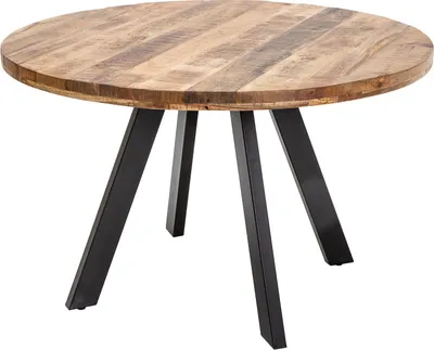 Produktbild von riess-ambiente Massiver Esstisch IRON CRAFT 120cm rund natur Mangoholz Esszimmertisch Tisch Küchentisch