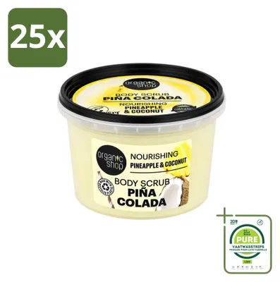 Imagen del producto de 25 exfoliantes corporales orgánicos "Piña y Coco" - 250 ml - Paquete grande - 25 unidades