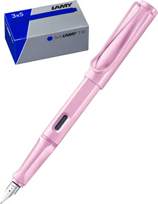 Productafbeelding van LAMY x Safari vulpen 0D2 in lichtroze veer - 3-delig - Inktkleur blauw