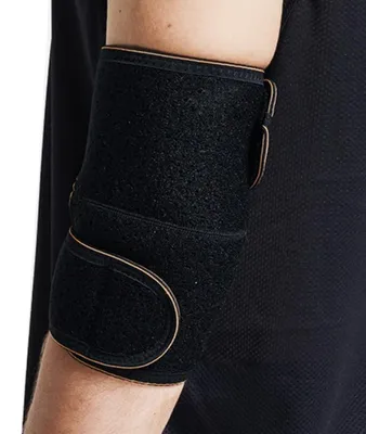 Produktbild von Kompressions-Ellbogenbandage und Neopren-Ellbogenstütze/Orthese. Schützt den Ellbogen beim Training.