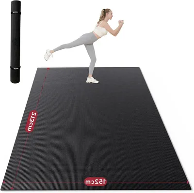 Obrázok produktu pre XXL športová podložka – fitness podložka, gymnastická podložka – pre pohodlné cvičenie – obojstranná, protišmyková – 213 x 152 cm – čierna