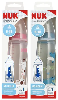 Produktbild von NUK First Choice Flasche mit Temperaturanzeige 360 ml 6-18m, Farben sortiert 10216248