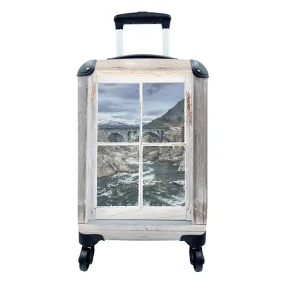 Produktbild von MuchoWow® Koffer Handgepäck Trolley Rollkoffer Kleine Reisekoffer mit 4 Rollen - Aussicht - Brücke - Wasser - Cabin Size < 55x40x23 cm & 55x40x20 cm - Fotokoffer - Kabinenkoffer - Boardgepäck - Reise-Box - Reisekoffer - Reisegepäck - Koffer mit Bild - Trolley für Kinder