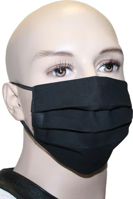 Produktbild von 2-lagige Mund- und Nasenmaske Mundschutz aus Baumwolle, Farbe:Schwarz