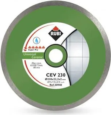 Zdjęcie produktu dla RUBI 30949 Tarcza diamentowa generalnie ceramiczna ciągła (CEV) 250 SUPERPRO, szara, 250 mm