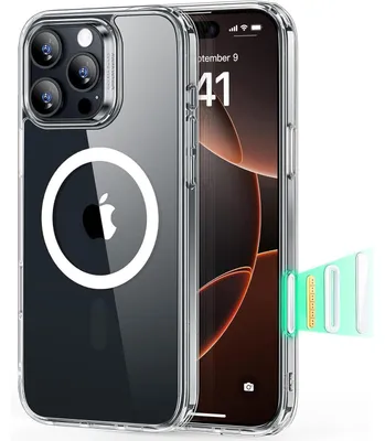 Image de Coque pour iPhone 16 Pro avec contrôle de l'appareil photo, MagSafe, protection renforcée et transparente