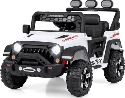Zdjęcie produktu dla Elektryczny samochód dla dzieci z pilotem 2,4G & USB & Światło & Muzyka 12V Samochód dziecięcy Jeep Samochód Biały