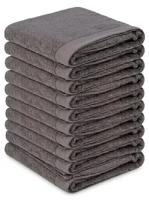 Produktbild von Unyqoos® Handtücher 60×110 cm 10er Set – 100% Baumwolle, 500 g/m² Hotel- & Wellnessqualität, saugfähig & schnell trocknend, Anthrazit
