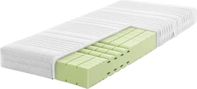 A cutaway view of a mattress showing its internal structure.