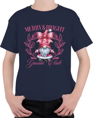 Produktbild von Merry & Bright Gnome Club Rosa - Weihnachten Xmas Christmas Uni Kinder T-Shirt, Navy, 104