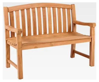 Produktbild von Gartenbank Swindon aus Teakholz | Holzbank mit Rückenlehne | Friesenbank für den Außenbereich | 2-Sitzer 120x57x94 cm | Wetterfeste Teak-Sitzbank für Garten, Balkon und Terrasse | Parkbank zum Entspannen