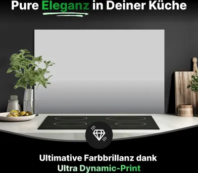 Produktbild von Küchenrückwand Glas 100 x 40 cm – Wandverkleidung in Uni Hellgrau, Wandschutz und Spritzschutz für Küchenwände