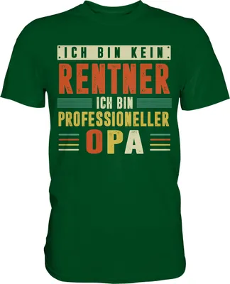 Produktbild von Professioneller Opa Ruhestand Geschenk Rentner T-Shirt – Bottle Green / XXL