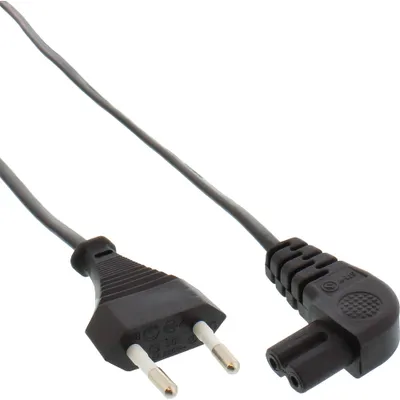 Produktbild von InLine Netzkabel, Netzstecker auf Euro 8 C7 Stecker, gewinkelt, 0,3m, 0,3 m