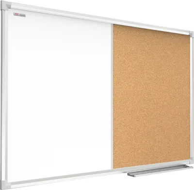 A whiteboard and corkboard combination.