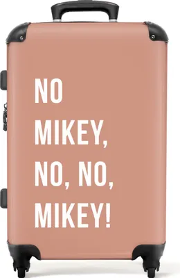 Produktbild von NoBoringSuitcases.com® Großer Koffer - Zitate - Pink - Nein Mikey, nein, nein, Mikey! - Kombinationsschloss TSA - Hartschalen Trolley 4 Rollen - 72 liter - Reisekoffer - 66 cmKoffer Mittelgroß 67x43x25 cm, 72L,
