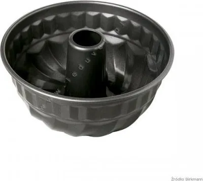 Image de RBV Birkmann 881099, Moule à gâteau rond, surface rainurée, capacité de 2,7 litres, couleur noire, diamètre de 220 mm