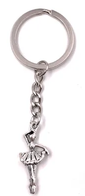 Produktbild von Onwomania Schlüsselanhänger Ballerina Frau Tanzen Metall Anhänger Charm