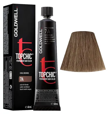 Immagine prodotto di Goldwell Topchic Tube C7A Medium Ash Blonde 60ml - colore permanente in tubo