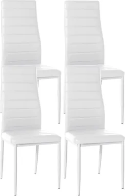 Produktbild von 4er Set Esszimmerstühle Mayfair Kunstleder weiß