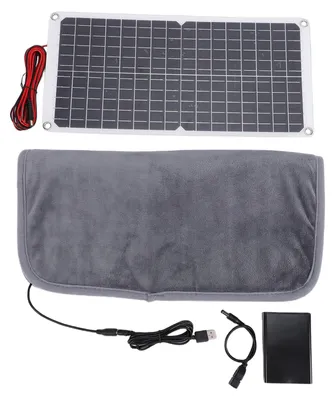 Image de Coussin chauffant solaire pour animaux, lit pour chien d'hiver avec boîte de stockage d'énergie, tapis chauffant pour chiens et chats, utilisable en intérieur et en extérieur